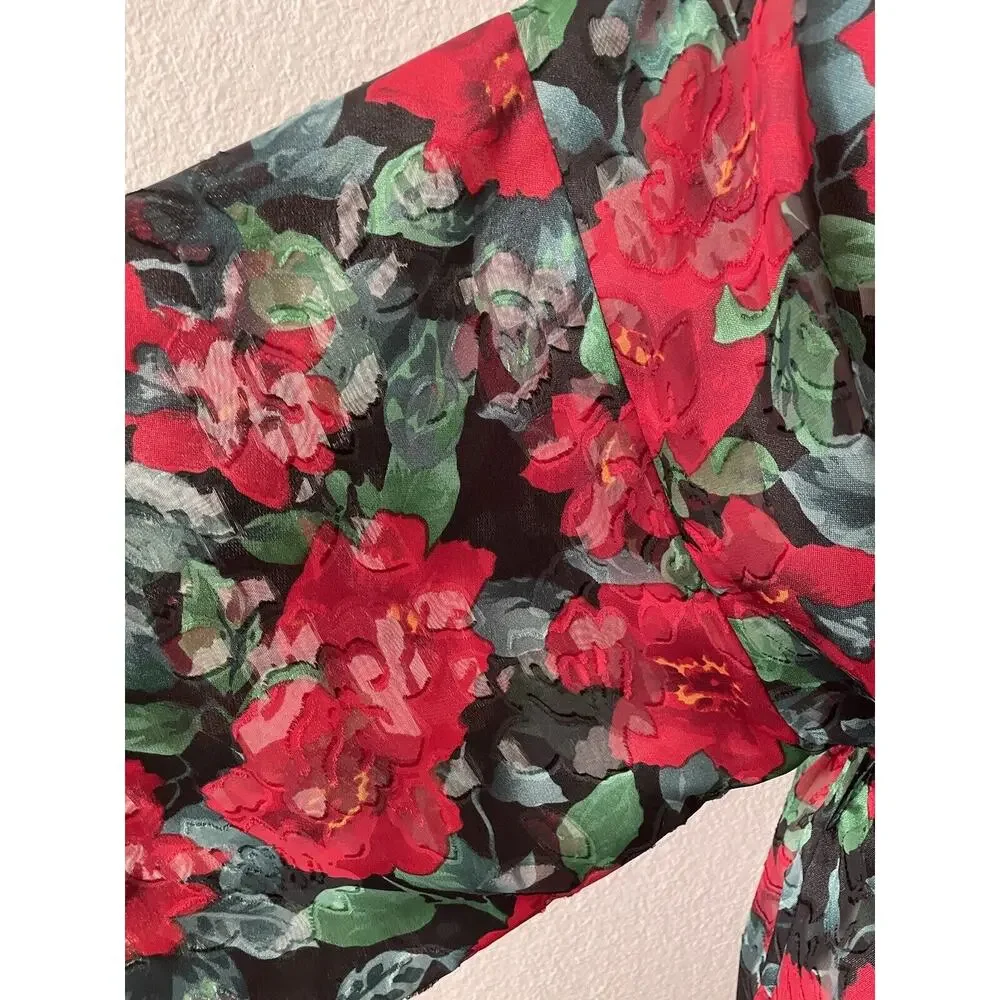 Victoria's Secret Vintage Sleepwear Robe Belted Multicolor Floral